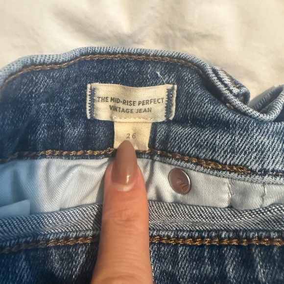 Madewell Perfect Vintage Mid Rise Jeans Medium Wash Size 26 Straight Leg - Picture 2 of 3